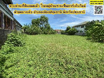 ขายด่วนที่ดินถมแล้ว ในหมู่บ้านชวนชื่นการ์เด้นวิลล์  ซอย 7 ตำบลบางเดื่อ อำเภอเมืองปทุมธานี จังหวัดปทุมธานี  